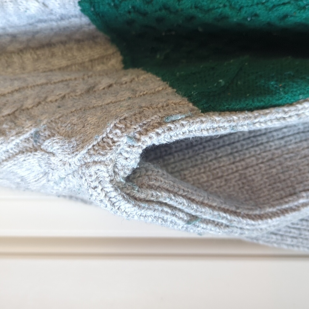 Lands' End Multicolor Patchwork Sweater - image 4